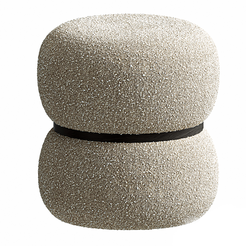 Milford Pouf rond en tissu bouclette Model 3D .c4d .max .obj .3ds .fbx .stl .blend