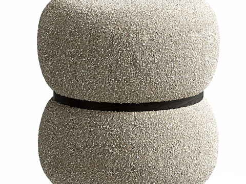 Milford Pouf rond en tissu bouclette Model 3D