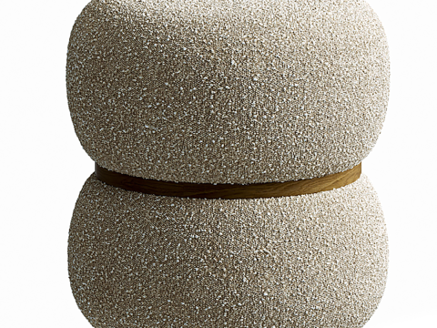 Milford Pouf rond en tissu bouclette Model 3D