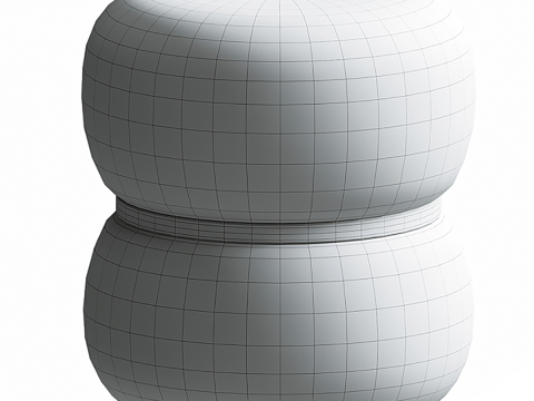 Milford Pouf rond en tissu bouclette Model 3D