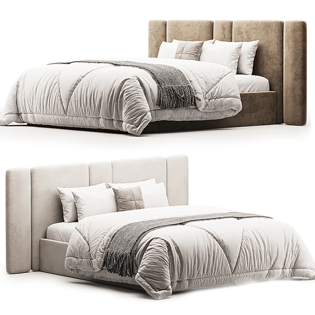 Raya bed by One Home 3D Model .c4d .max .obj .3ds .fbx .stl .blend 