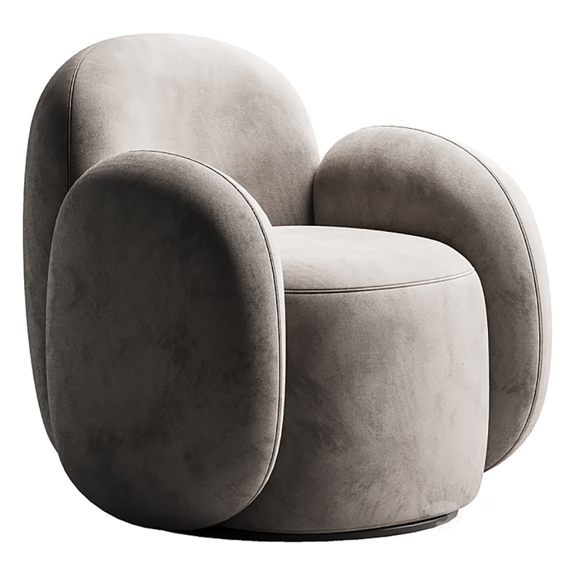 Swivel chair Teop Bucle Beige Modello 3D .c4d .max .obj .3ds .fbx .stl .blend