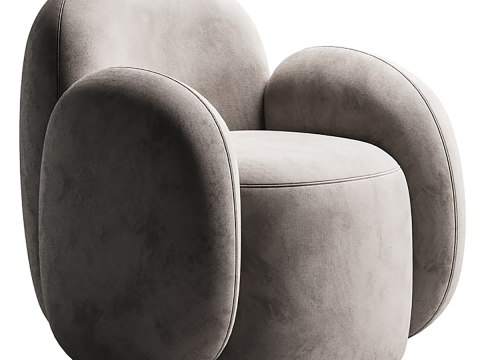Swivel chair Teop Bucle Beige Model 3D