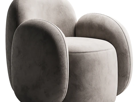 Kursi putar Top Boucle Beige Model 3D