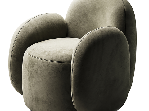 Swivel chair Teop Bucle Beige Modello 3D