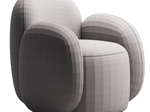 Swivel chair Teop Bucle Beige Modello 3D