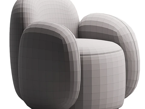 कुंडा कुर्सी शीर्ष बौकल बेज 3D मॉडल