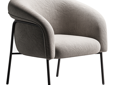 ARMCHAIR KENSOL Velvet Blue Model 3D