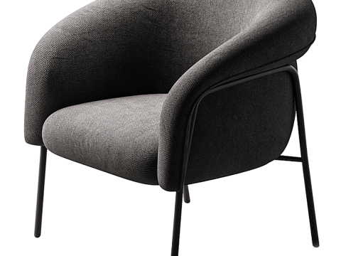 ARMCHAIR KENSOL Velvet Blue Modello 3D