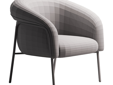 ARMCHAIR KENSOL Velvet Blue Modello 3D