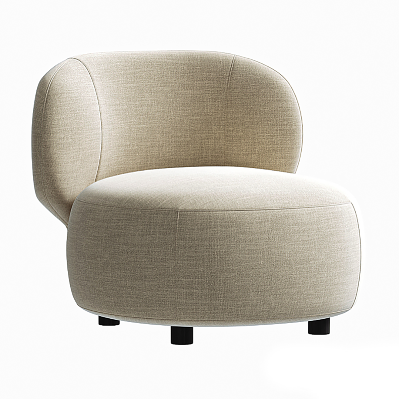 Brayden Stone Cream Woven Fabric Occasional Chair 3D Модель .c4d .max .obj .3ds .fbx .stl .blend