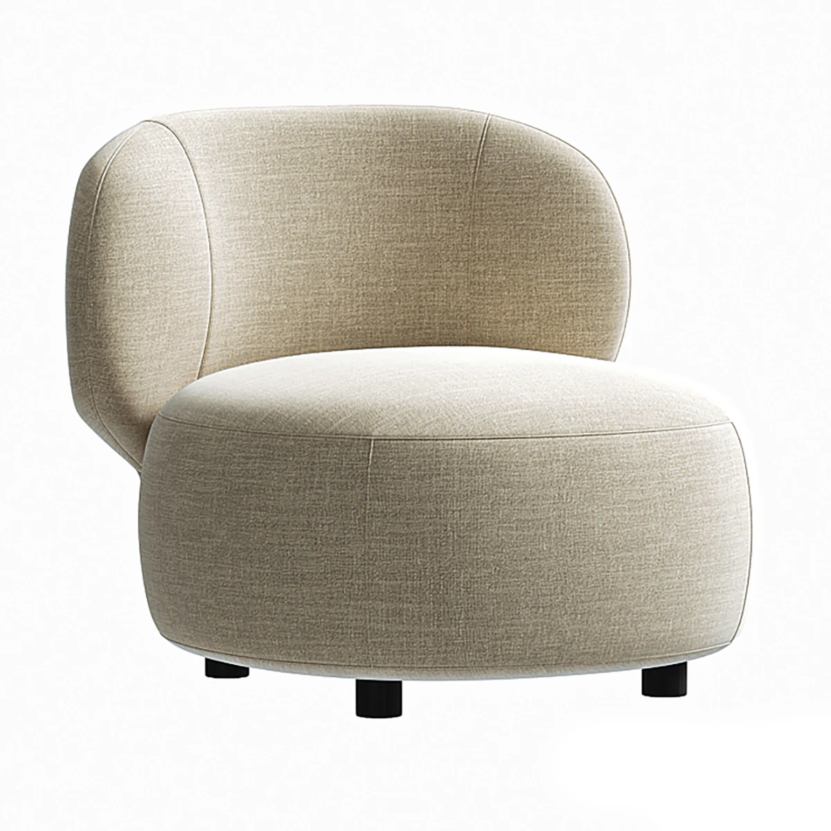 Brayden Stone Cream Woven Fabric Occasional Chair 3D Model .c4d .max .obj .3ds .fbx .stl .blend 