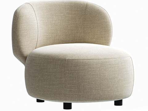 Brayden Stone Cream Woven Fabric Occasional Chair 3D Modell