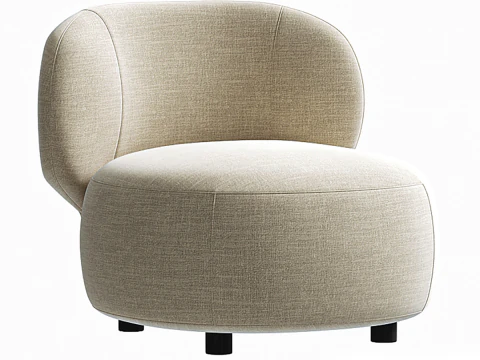 Brayden Stone クリーム織物オケージョンチェア 3Dモデル