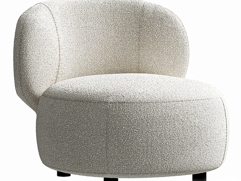 Brayden Stone Cream Woven Fabric Occasional Chair 3D Модель