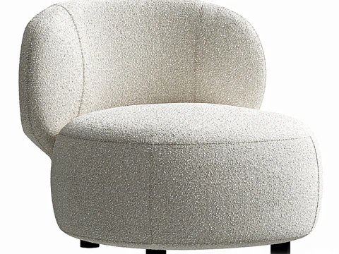 Brayden Stone Cream Woven Fabric Occasional Chair 3D Model