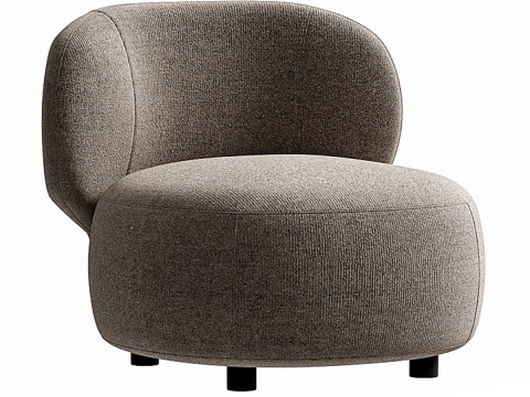 Brayden Stone Cream Woven Fabric Occasional Chair 3D Model