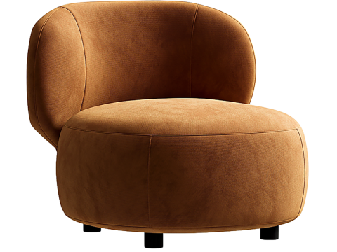 Brayden Stone Cream Woven Fabric Occasional Chair 3D Модель