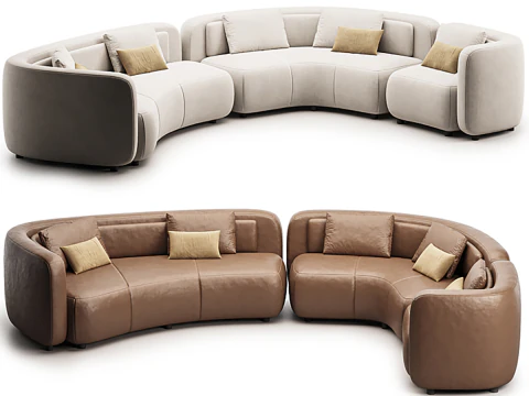 베지어 소파 3D 모델