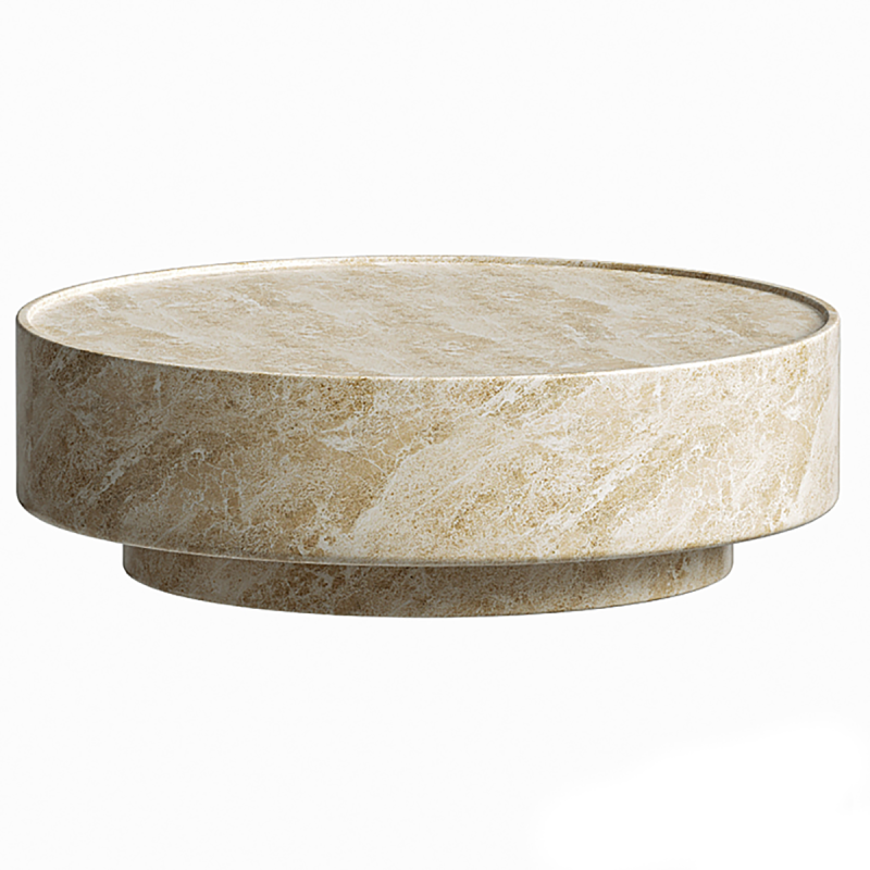 Vitolo Carved Round Coffee Table Model 3D .c4d .max .obj .3ds .fbx .stl .blend 