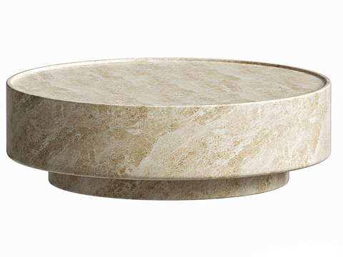 Vitolo Carved Round Coffee Table Model 3D