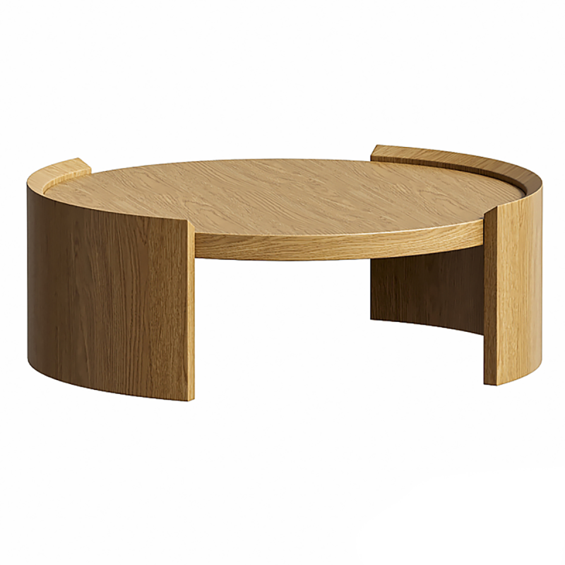Neuvic Brown Oak Wood Coffee Table Modelo 3D .c4d .max .obj .3ds .fbx .stl .blend