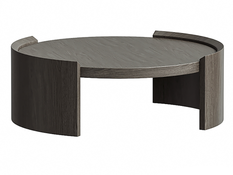Neuvic Brown Oak Wood Coffee Table Modelo 3D