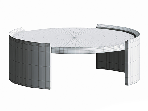 Neuvic Brown Oak Wood Coffee Table Modelo 3D