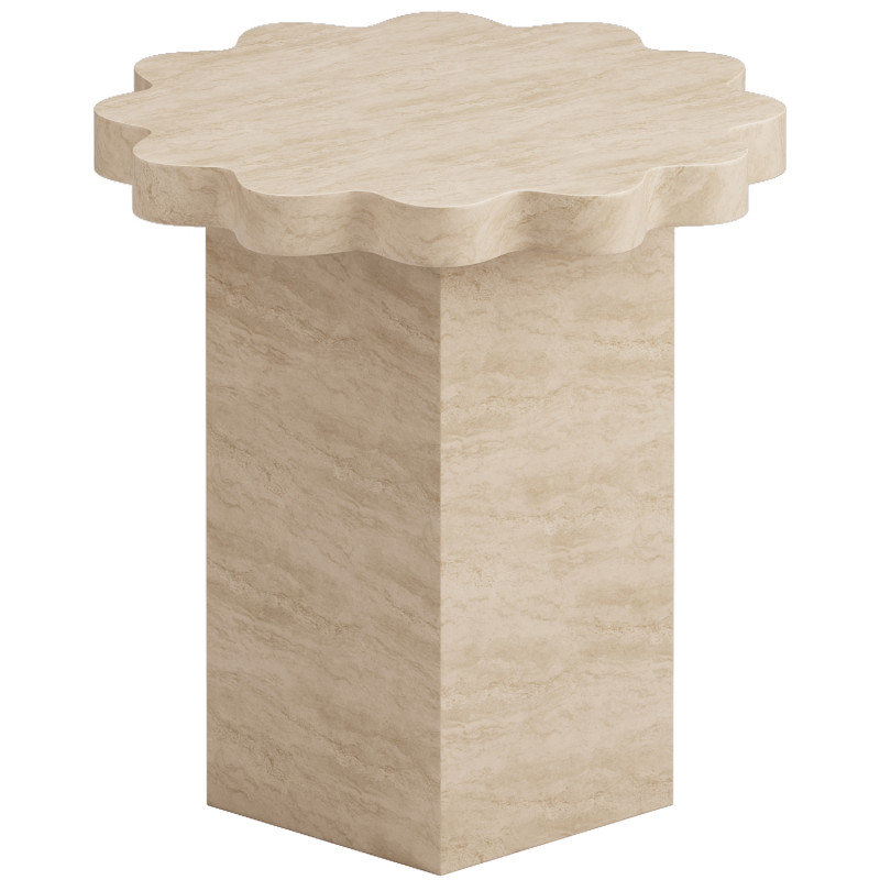 Scalloped Indoor and Outdoor Side Table 3D मॉडल .c4d .max .obj .3ds .fbx .stl .blend