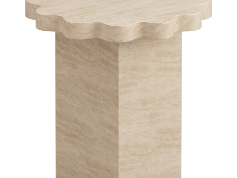 Scalloped Indoor and Outdoor Side Table Model 3D