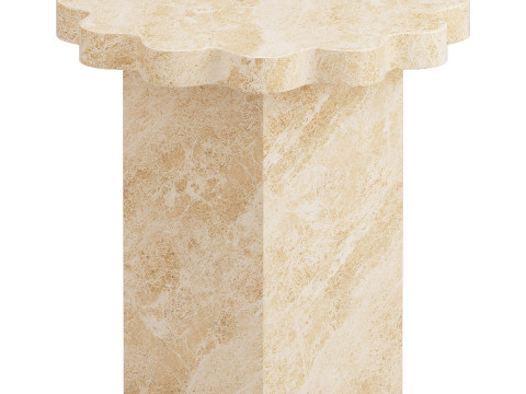 Scalloped Indoor and Outdoor Side Table 3D मॉडल
