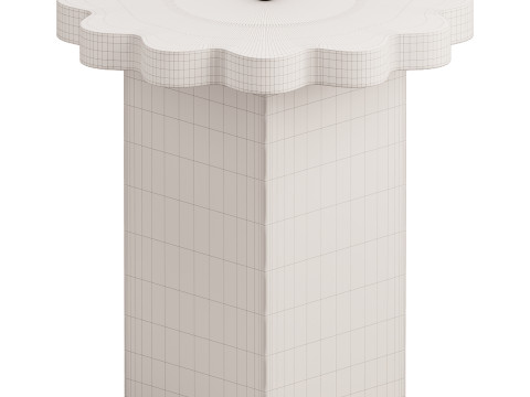 Scalloped Indoor and Outdoor Side Table 3D मॉडल