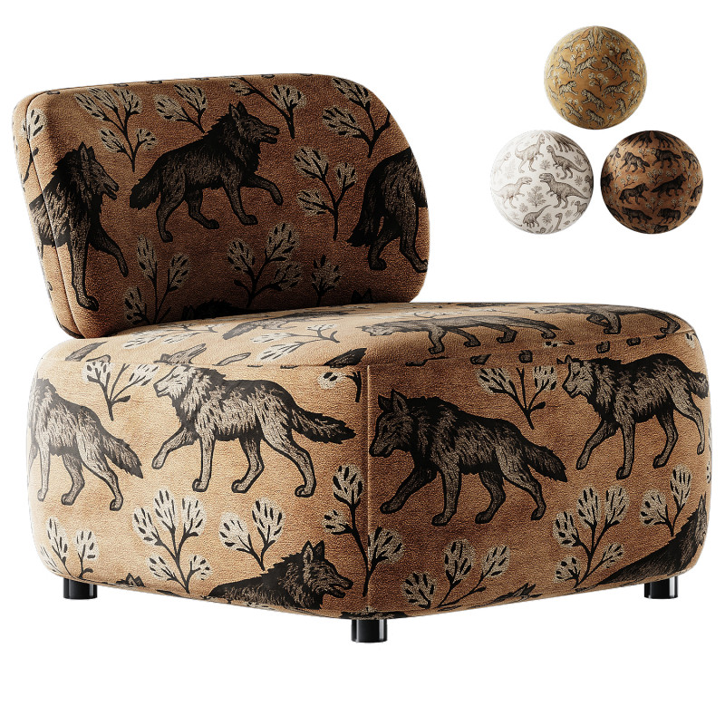 divan 的 Nelvi 天鹅绒灰色椅子 3D 模型 .c4d .max .obj .3ds .fbx .stl .blend 