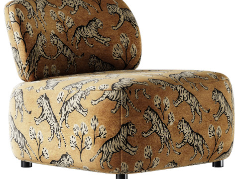 divan 的 Nelvi 天鹅绒灰色椅子 3D 模型