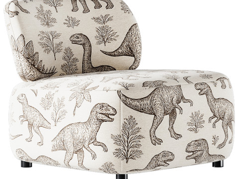 divan 的 Nelvi 天鹅绒灰色椅子 3D 模型