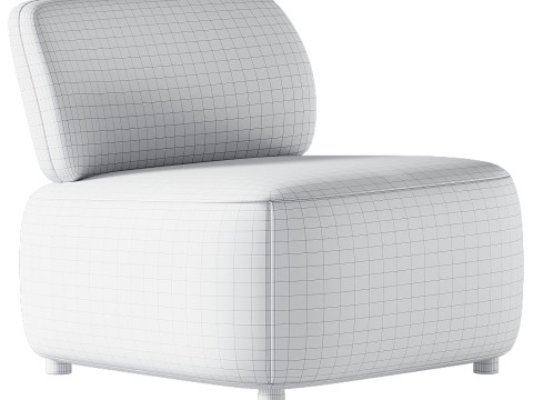 divan 的 Nelvi 天鹅绒灰色椅子 3D 模型