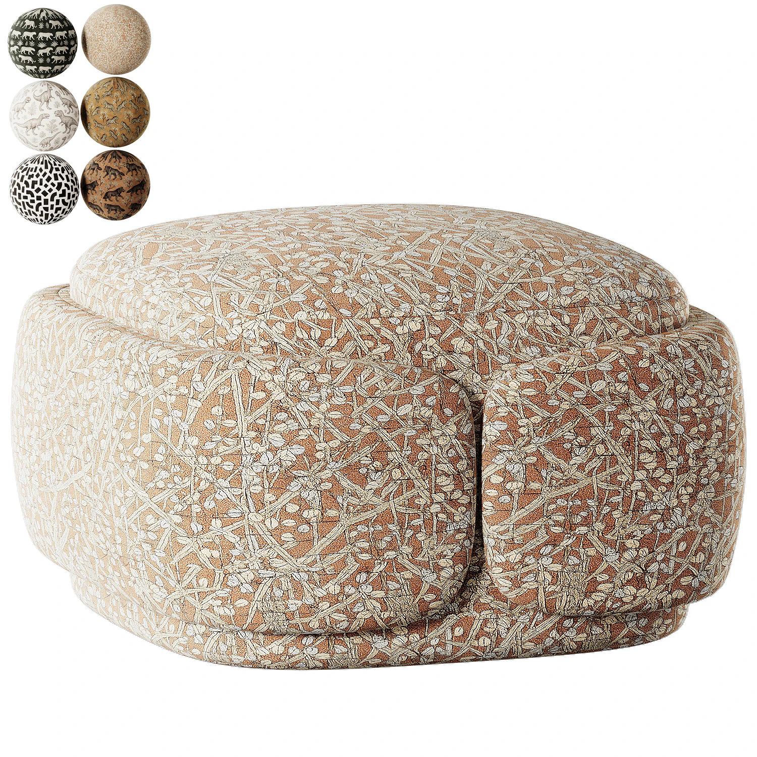 Dolly Ottoman 3D Model .c4d .max .obj .3ds .fbx .stl .blend 