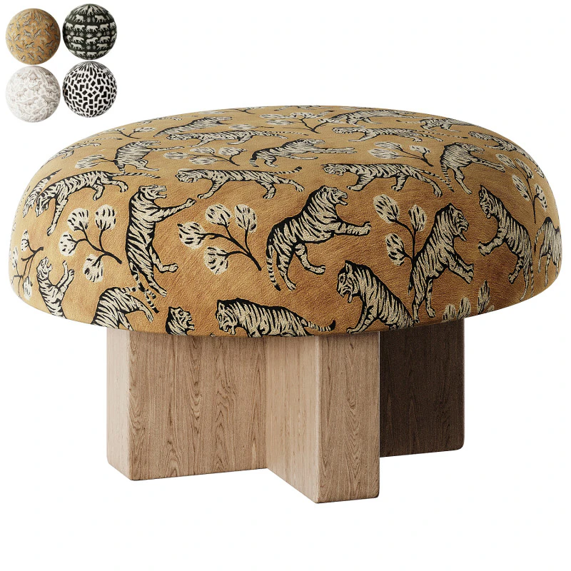 Dashell Ottoman Model 3D .c4d .max .obj .3ds .fbx .stl .blend 