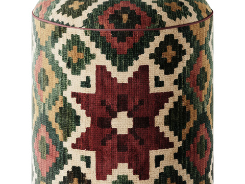 Kelim-Teppich-Pouf-Ottoman 3D Modell
