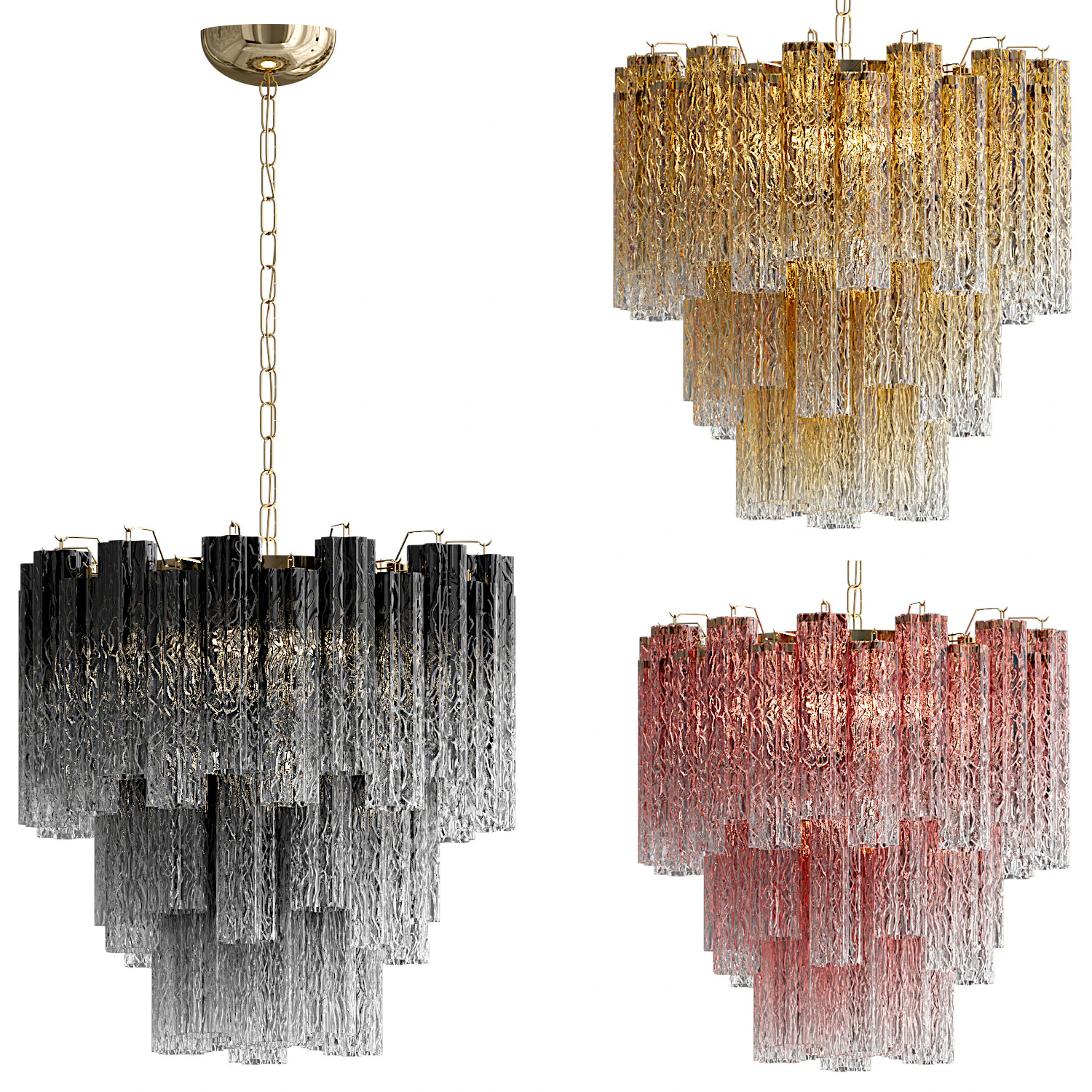 Murano Chandelier 3D Model .c4d .max .obj .3ds .fbx .stl .blend 