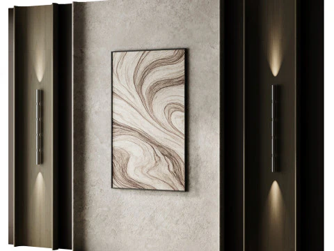 Artystyczny panel ścienny z oświetleniem Model 3D