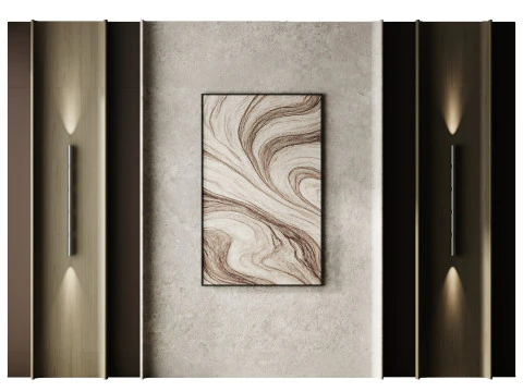 Художественная настенная панель с подсветкой 3D Модель