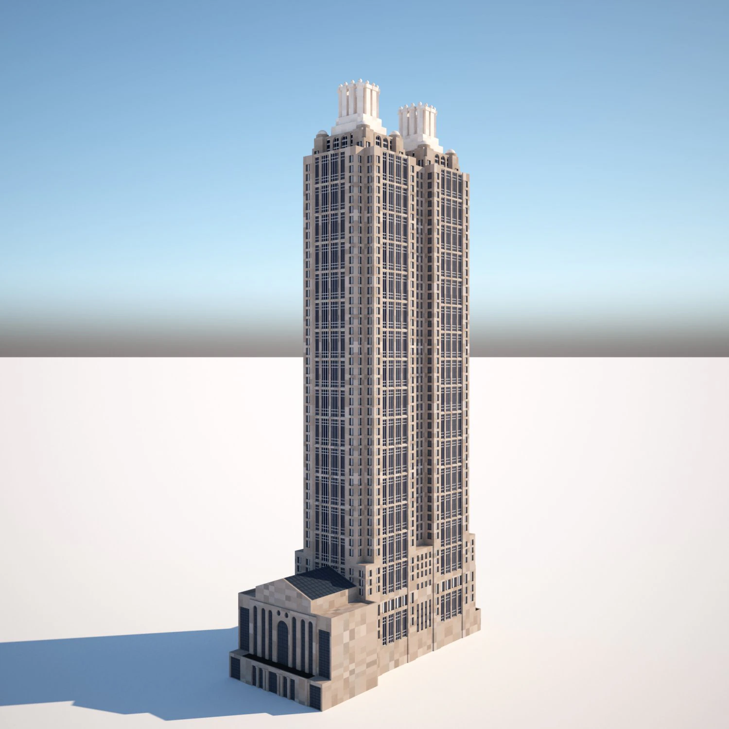 191 Peachtree Tower-Downtown Atlanta 3D Model .c4d .max .obj .3ds .fbx .stl .blend 