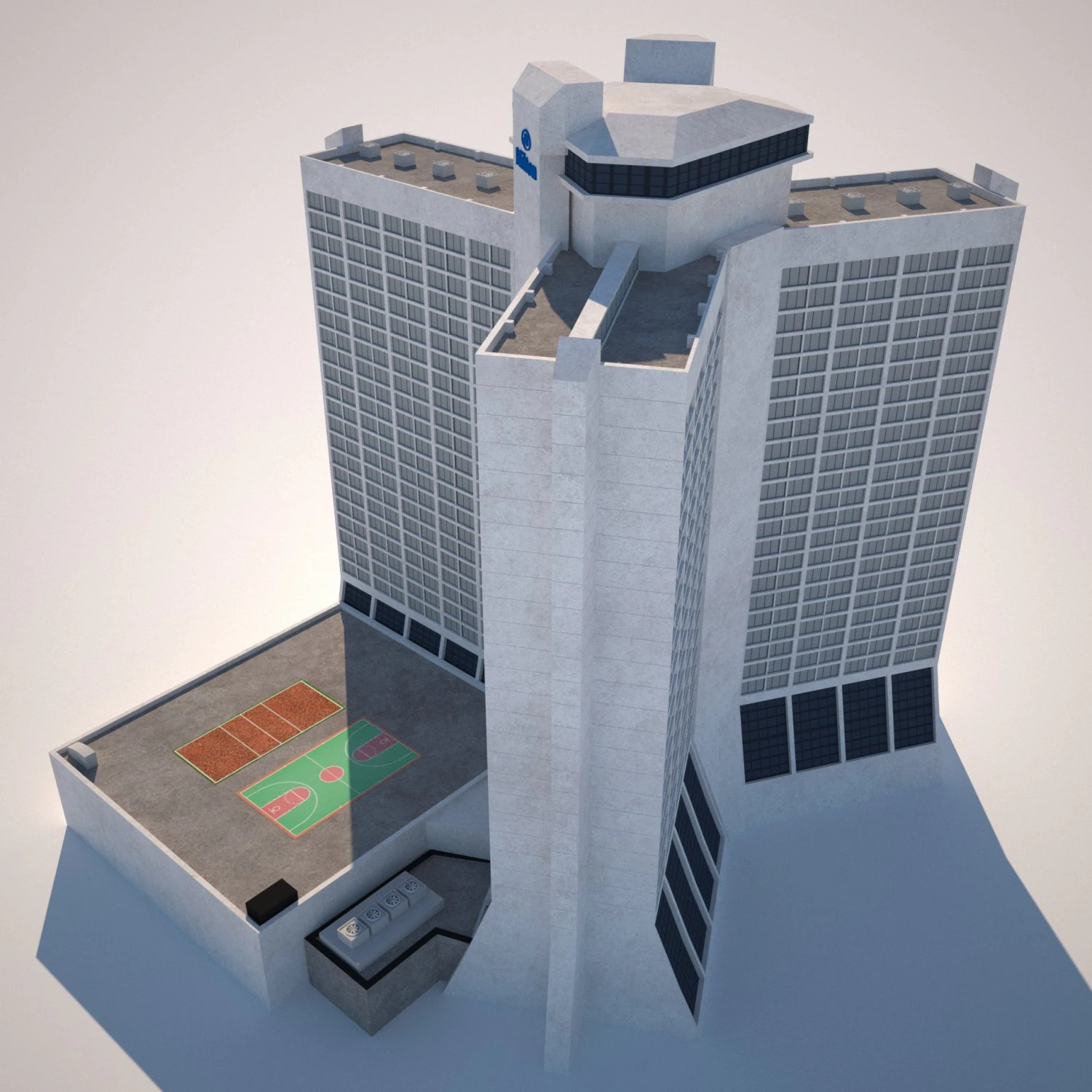 Hotel Hilton Atlanta 3D Model .c4d .max .obj .3ds .fbx .stl .blend 