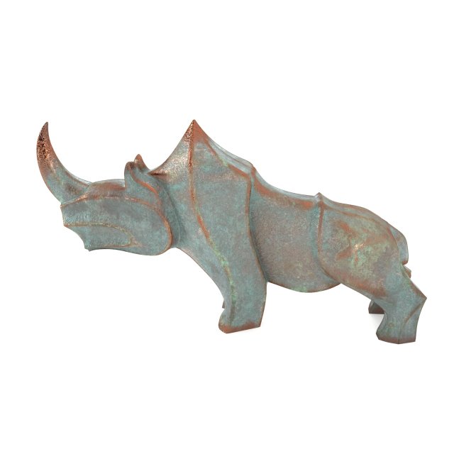 Rhino figurine 3D Model .c4d .max .obj .3ds .fbx .stl .blend 
