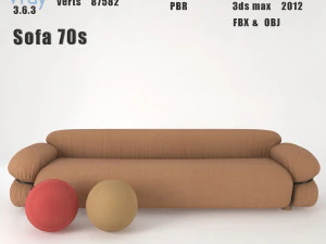 Sofa 70er Jahre 3D Modell