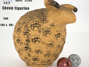 Patung domba Model 3D