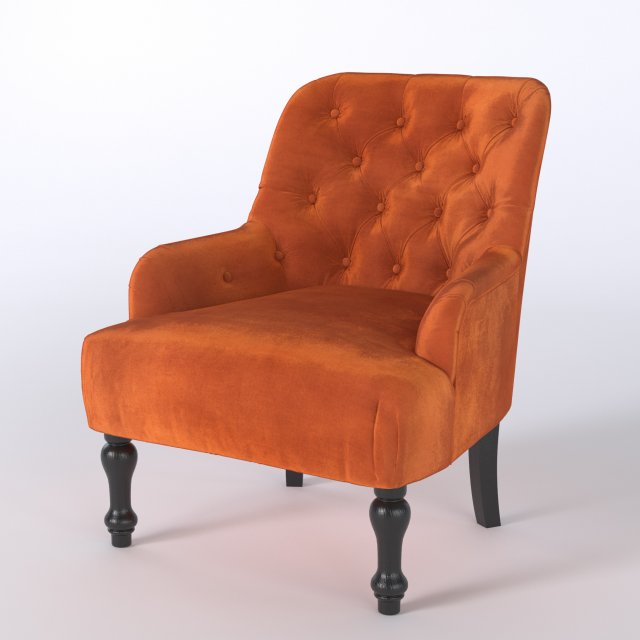 Chesterfield armchair 3D Model .c4d .max .obj .3ds .fbx .stl .blend 