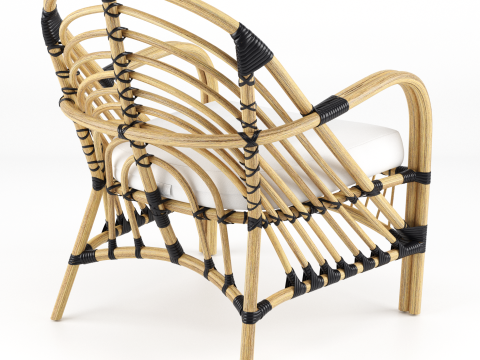 Rattan armchair Modelo 3D