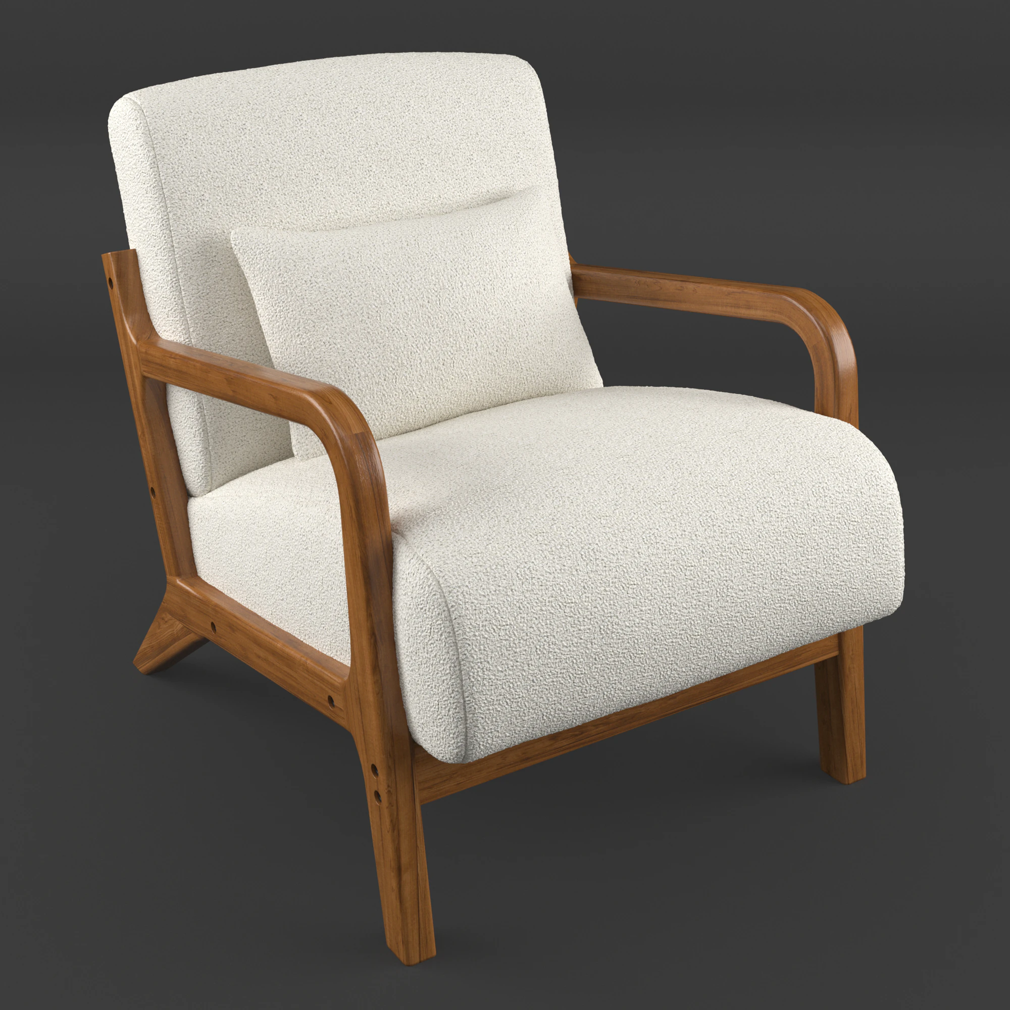 Attic armchair 3D Model .c4d .max .obj .3ds .fbx .stl .blend